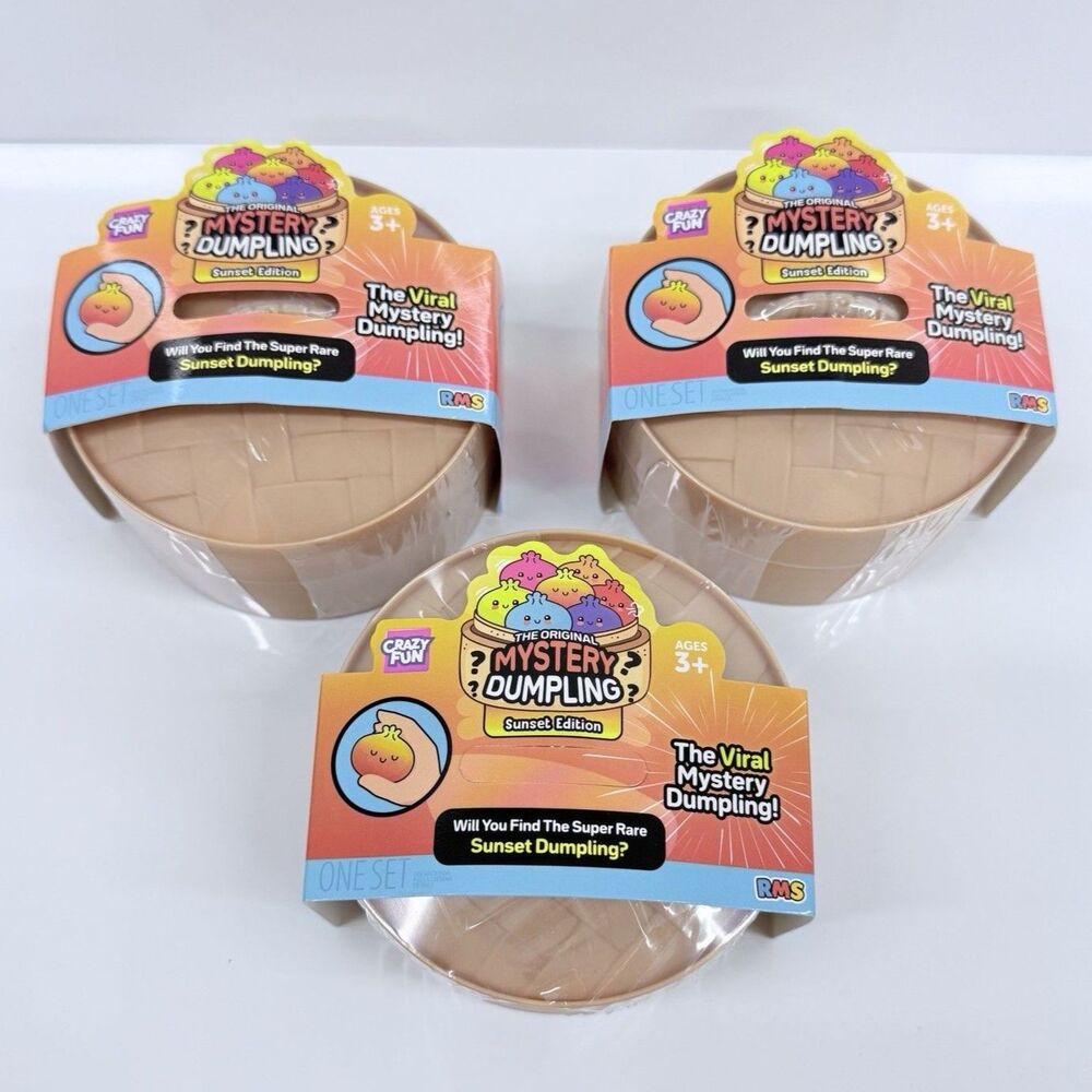 Lot Of 3 Brand New RMS Sunset Dumpling Mystery Squishy Blind Pack Rare